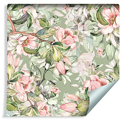 Wallepic Tapete 10m Vlies Tapete Natur Frühling Blätter Vliestapete 1000x53cm Wand Tapete Wohnzimmer Kinderzimmer Moderne Wanddeko Wand Dekoration