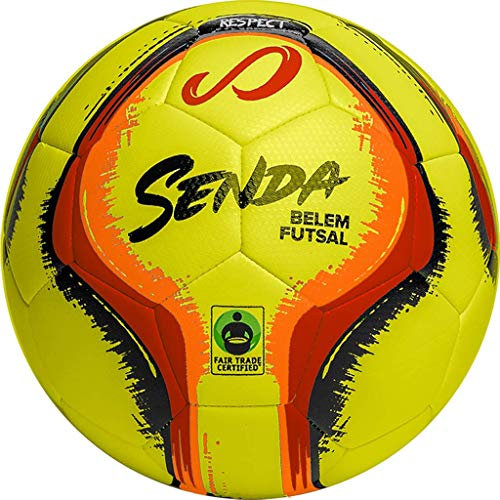 SENDA Belem Training Futsal Ball, Fair Trade Certified, Yellow/Red/Orange/Black, Size 2 (Ages 7 & Under)