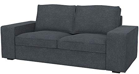 Soferia Kompatible Ersatzbezug fur KIVIK 2er-Sofa, Stoff Strong Dark Grey (FLECKENBESTÄNDIG und Kratzfest), Grau
