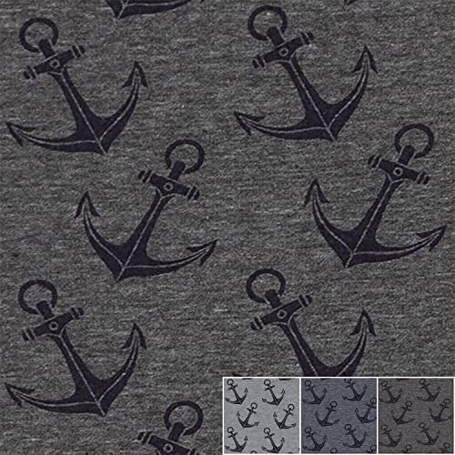 Alpenfleece Stoff Anker, meliert, anthrazit (50cm x 145cm)