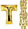 DekoRex Folienballon Gold 82cm Luftballon Geburtstag Hochzeit Deko (Buchstabe T)