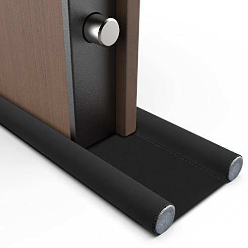 Burlete para Puerta Blindada, Burlete Puerta Entrada de 5 a 10 cm de Espesor | Mayor Ahorro de Energía y Evita Corrientes de Aire e Infiltración de Polvo, Agua, Luz, Insectos y Ruidos (Negro)
