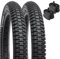 YunSCM 2PSC Faltbare 16 Zoll Reifen 16X2.125 Mantel 57-305 Plus 2PSC 16 Zoll Schlauch AV32mm Valve kompatibel Mountainbike Kinderfahrrad Citybikes 16X2.10 16X2.125 16X2.25 Fahrradreifen und schlauche