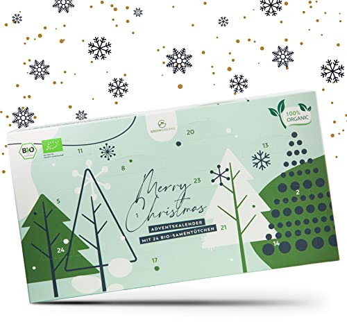 BIO Saatgut Adventskalender 2025 mit 24 verschiedenen Gemüsesorten - Nachhaltiger Weihnachtskalender ideal als Geschenk für Hobbygärtner