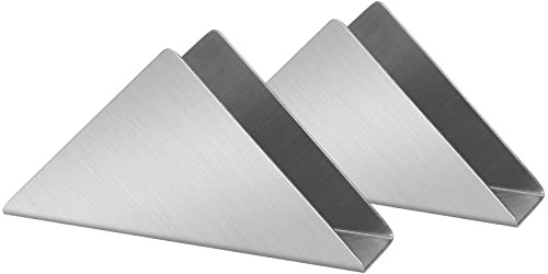 Lidwot 2-Piece Silver Stainless Steel 304# Napkin Holder, Minimalist Nordic Style Tabletop Napkin Dispenser for Kitchen, Restaurant, Bar & Outdoor Use