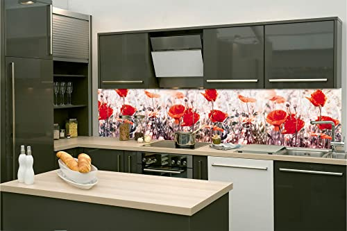 Dimex Küchenrückwand Folie selbstklebend Mohnblumen | Klebefolie - Dekofolie - Spritzschutz für Küche | Made in EU - 180 cm x 60 cm