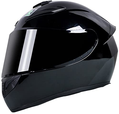 Vintage Full Face Motorcycle Helmet with Tinted Visor Adults Motorbike Moped Street Bike Helmet Men Women Motocross Racing Crash Helmet DOT/ECE Approved,E,3XL