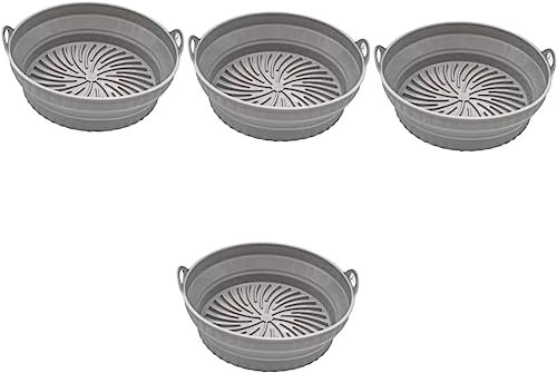 Papel de freidora de aire, papel encerado, papel de regalo de cocina, 4 piezas Almohadilla de freidora de aire Bandejas de herramientas Piezas de freidora de aire Bandeja de silicona Cesta de freidora