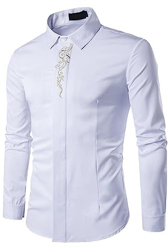 LAOSU Chemise À Manches Longues pour Homme,Chemise Lin Rose Homme,Chemise Lin Verte,Cravate avec Costume Bleu,Col Officier Homme,Chemise De Marque Homme
