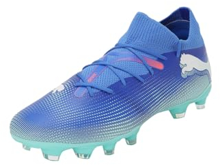 PUMA Damen Future 7 Match FG/AG WN's Soccer Shoe, Bluemazing White-Electric Peppermint, 38.5 EU