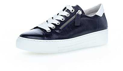 Gabor Damen Low-Top Sneaker, Frauen Halbschuhe,Wechselfußbett,Moderate Mehrweite (G),Strassenschuhe,Turnschuhe,Midnight/Weiss,41 EU / 7.5 UK