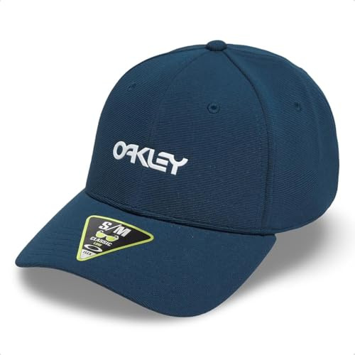 Oakley Herren 6 Panel Stretch Metallic Hat Mütze, Blau, Large