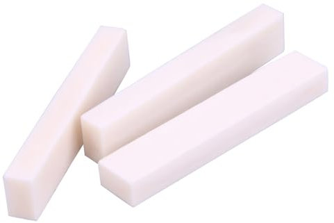 3 Pack Guitar Blank Bone Nuts, Blank Guitar Bridge Saddle Guitar Repair Accessories for Guitar Mandolin Banjo Ukulele (52 x 6 x 10mm)