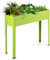 TANGZON Raised Garden Bed, Elevated Growing Planter Box with Bottom Drainage Holes, Galvanized Flower Stand with Non-Slip Foot Pads, Space-Saving Growing Container for Fruit Herb Vegetable (Green)