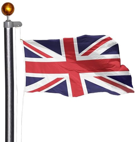 Flagtex Sectional Flag Pole 6 Metre / 20 feet, WIth Pulley & Rope, 6 Sturdy Aluminium Poles, Easy Assembly (Pole Kit Only)