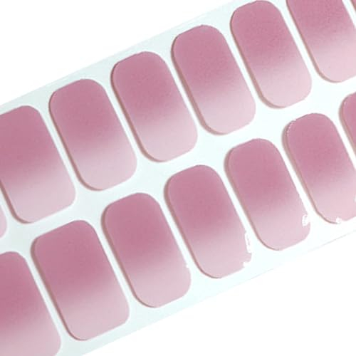 Halb Ausgehärtet UV Gel Nagelfolie, 20 Stück Fingernägel zum Aufkleben Glänzend Nagelsticker Dekoration Nageldesign, Gel Nagel Aufkleber Nagelfolie Selbstklebend (Lila Weißer-Farbverlauf)