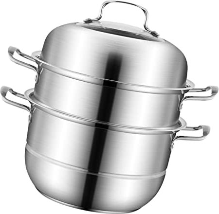 ANSNOW 1 Set Pentola a Vapore in Acciaio Inox Pentola a Vapore in Acciaio Inox Pentola a Vapore Cinese Pentole a Vapore per Verdure Pentola a Vapore Pentola a Vapore Pentola a Vapore Pentole a Induz
