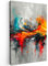 MuchoWow© Leinwandbild 60x90 cm Dekoration Wohnzimmer Bilder Pictures Wall Decoration Living Room Wohnungs Deko Moderne Bild Modern - Kunst - Orange - Grau - Abstrakt