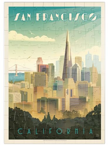 MyPuzzle San Francisco, CA: Tower View, Vintage Poster - Premium 100 Teile Puzzle - MyPuzzle Sonderkollektion von Anderson Design Group