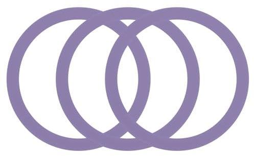 sourcing map 3Pcs Magnetic Adapter Ring, Universal Magnetic Wireless Charger Conversion Kit Sparkle Magnetic Metal Ring Adhesive Sticker Ring for Phone Case, Light Purple