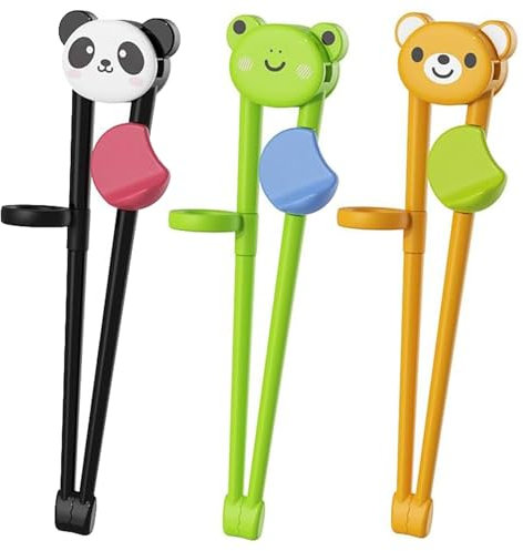 3 Pairs Kids Training Chopsticks - Snack Chopsticks for Children Toddler Beginners, Kids Learner Chopsticks Right or Left Handed Toddler Chopsticks Helper Chopsticks for Beginners
