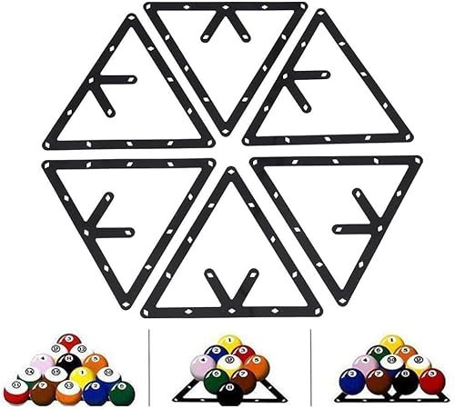 CYSFETENA 6 Stück Professionelle Billard Triangle Set, Billardzubehör Dreieck Billardträger, Billard Zubehör 8 Ball 9 Ball 10 Ball Schwarze Billiards Magic Ball Rack für Billard-Halle