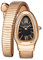 Montre pour femme - Design unique - Bracelet en forme de serpent - Montre tendance à quartz pour femme, Rose/noir, Classique