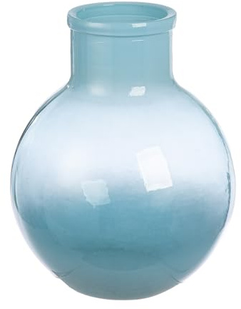 GILDE Vase Novelle - Glas - bauchig - Höhe 31cm x Ø 24cm - blau - Tischvase