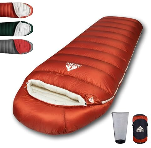 BUERTS Daunenschlafsack für Erwachsene, hochwertiger 680FP Schlafsack Outdoor Winter für den Außenbereich, geeignet für Camping, Wandern und Reisen, inklusive Kompressionssack.