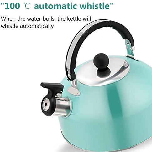 Haofy Camping Kettle with Whistling Spout, 3L Stainless Steel, Lightweight Portable Design for Hiking (Purple)