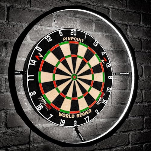 PINPOINT 360° LED Dartscheibe Surround | 6500K Ringlicht mit integriertem Dimmer & ABS-Gehäuse - universell passend für alle Dartscheiben - schattenfreie Beleuchtung für Zuhause, Pub & Club (86cm