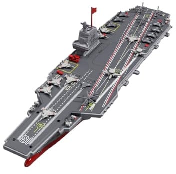 TBRICKFUNR Porte-avions RC, Bateau militaire électrique modèle de navire de guerre à haute vitesse 2.4G 20 km/h avec modes de vitesse double, longue durée de vie de la batterie, cadeau à collectionner