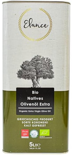 Elance Bio Olivenöl 5L – Natives Olivenöl Extra Vergine – Kaltgepresst, Griechisches Olivenöl – Extra Vergine Premium Qualität – Ideal zum Braten & Kochen