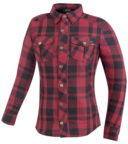 Bogotto Forgewood Damen Motorrad Hemd, schwarz/rot, S