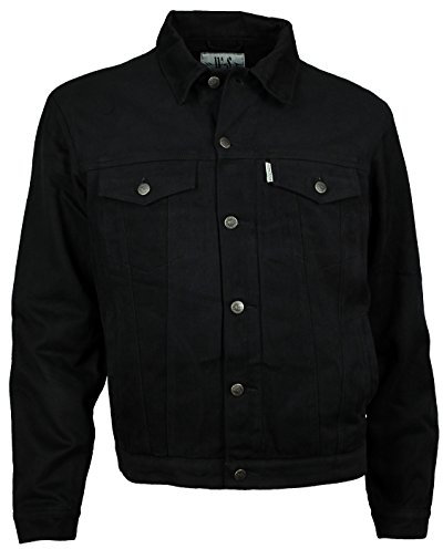 WESTERN-SPEICHER Jeansjacke Herren Denim Winter Fleece gefüttert schwarz Größe 4XL