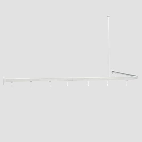 Duschvorhangstange 90x170cm Weiß, aus, Aluminium