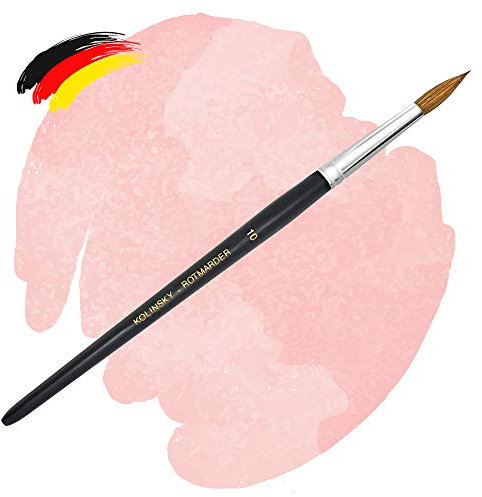 Premium Acryl Pinsel Rotmarderhaar Kolinsky - Runde Spitze - Größe 10