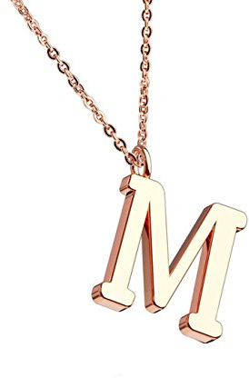beyoutifulthings Halskette Anhänger BUCHSTABE M INITIALEN Kette Damen-Halskette Schmuck Collier Edelstahl Roségold