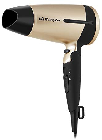 Orbegozo SE 1600 – Secador de pelo plegable, 2 velocidades, 2 niveles de temperatura, botón de aire frío, concentrador y difusor, 1600 W