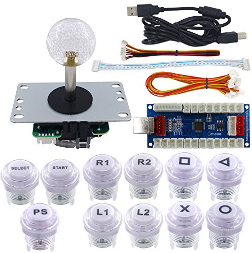 SJ@JX Arcade DIY Kit Arcade Button PS3 Controller Mechanical Keyboard Microswitch PC PS3 Xbox USB Encoder Arcade Joystick