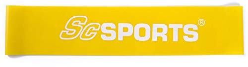 ScSPORTS® Fitnessband - 50cm, Elastisch, Nachhaltig, aus Natürlichem Latex - Gymnastikband, Trainingsband, Theraband, Widerstandsband für Krafttraining, Yoga, Pilates (Gelb)