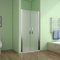 AICA Porte de douche 120x185cm porte battante verre satiné et anticalcaire porte battante en niche