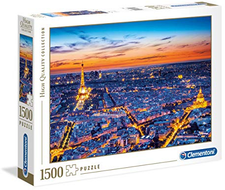 Clementoni 31815 Blick auf Paris – Puzzle 1500 Teile ab 9 Jahren, buntes Erwachsenenpuzzle mit kräftigen Farben, Geschicklichkeitsspiel für die ganze Familie, schöne Geschenkidee