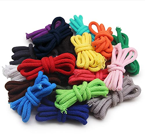 SEMINI Cordoncino in 100% cotone naturale, 5 mm x 40 m, colori misti, corda di cotone colorato, per fai da te, lavori a maglia, grucce per piante, decorazioni natalizie e matrimoni (colori misti)
