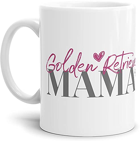 PfotenSchild Tasse für Hundebesitzer - Hunderassen Mama - Persönliche Geschenkidee - Hundetasse für Hundemamas Golden Retriever - 300 ml