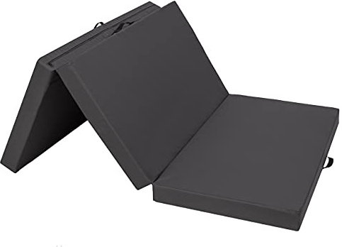 Faltbare Trainingsmatratze, Klappmatratze, Isomatte & Strandmatratze für Camping, Feldbett & Gäste | Größe: 200 x 120 cm, Farbe: Graphit