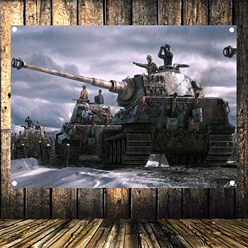 WW 2 GER T6 Tiger Panzer Division Wiking Militär Poster Flagge Banner Tapisserie Wandbild Vintage Dekor Polster 144 x 96 cm