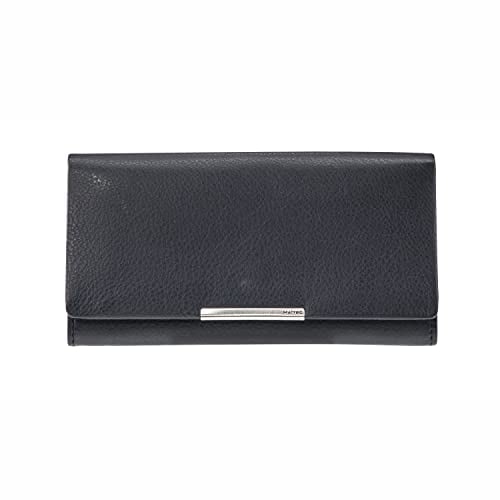 Maitre - Leder Geldbörse mit RFID Schutz, Münzfach & Scheinfach für Damen - Portemonnaie mit Kreditkartenfächern, Dunkelblau