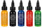 ATOMUS Tattoo Tinten 5er Set 1oz (30ml) - Gelb, Schwarz, Blau, Rot, Grün - Wasserfest - Erwachsene