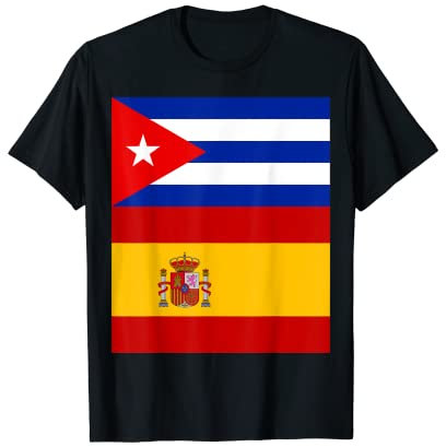 Banderas España Cuba Amigas Camiseta